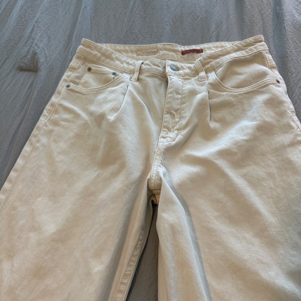 Anthropologie Pilcro Breaker Jean off-white Barrel Leg Relaxed Pant 30 high rise - Picture 3 of 10